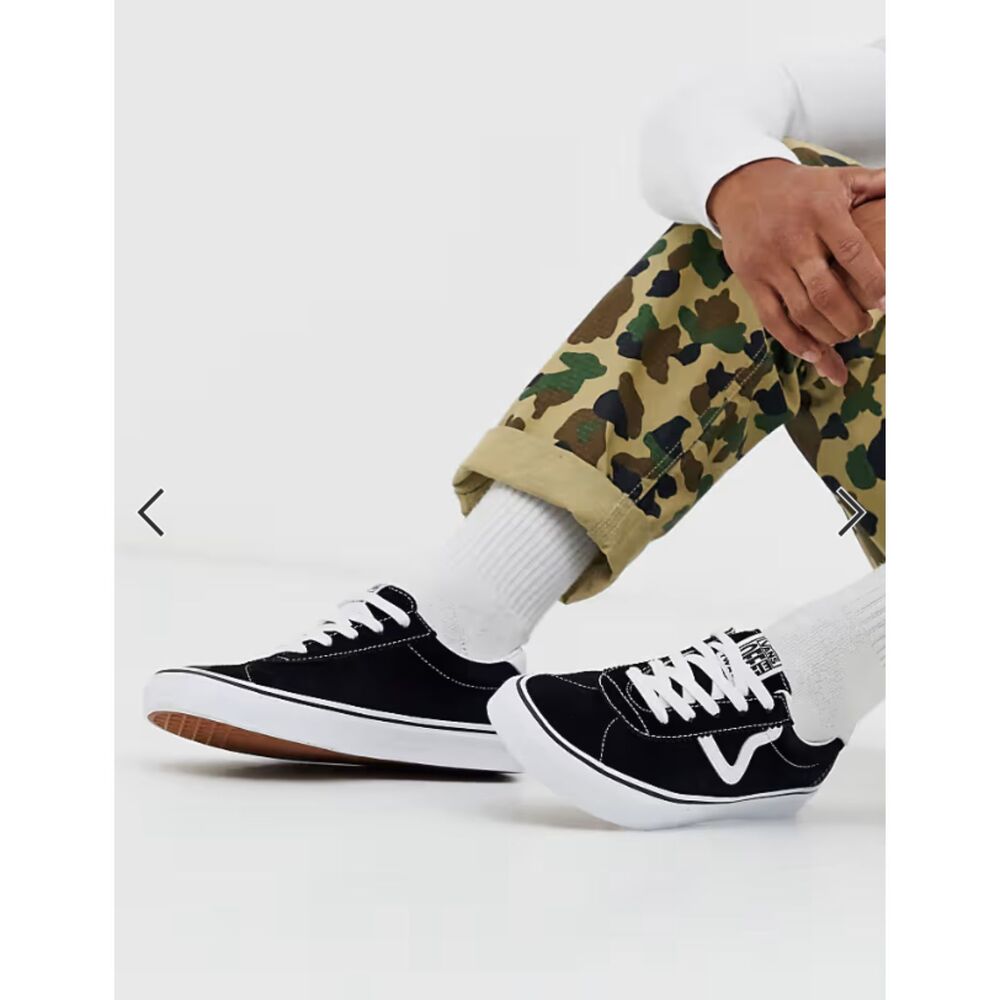 Vans Sport Sneakers Black Suede Plimsolls Unisex Retro Skate Low Profile 5/6.5